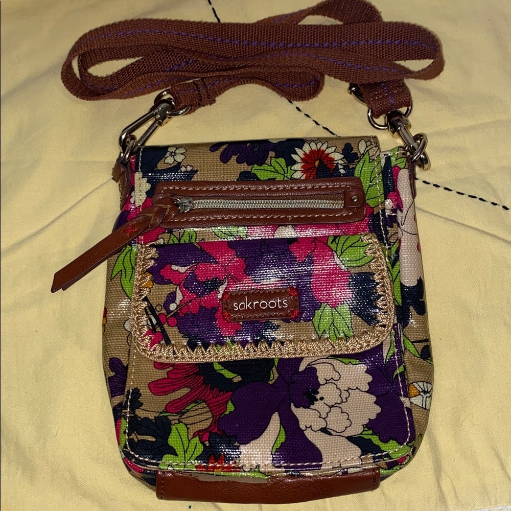 SAKROOTS Crossbody Small Messenger Bag Purse Floral